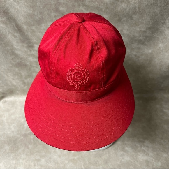 Retro Liz Claiborne Red Half Brim Hat 1990s with a Rubber Band Back - Picture 5 of 8